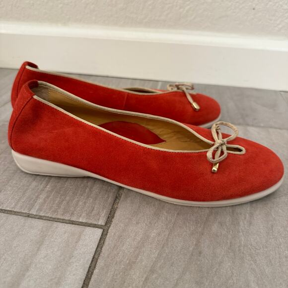 Unity In Diversity Red Suede Ballet Comfort Shoe Womens Size 38/ US 7/7.5 - Picture 8 of 11